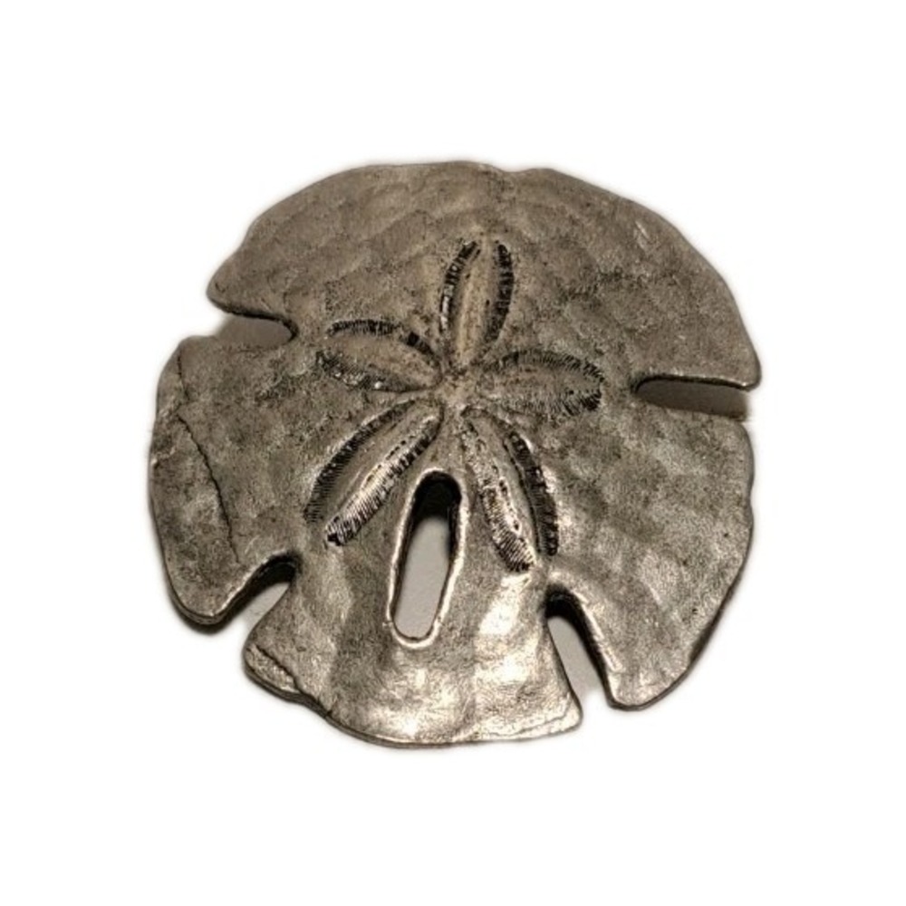 Vintage Metzke Pewter Sand Dollar Brooch Pin -Sea Ocean Beach Summer
